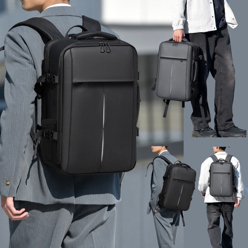 Travel business Large capacity 20-40L Backpack --16’’ Laptop Compartment, Water Resistant,Expandable, Black/Gray/Blue