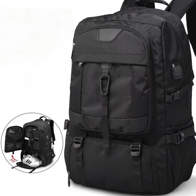 Travel Large capacity 50-80L Backpack --18’’ Laptop Compartment, Water Resistant,USB Charging port, Shoe Compartment, Black/Black with Blue/Black with Green/Green/White/Camouflage/Black with Camouflage