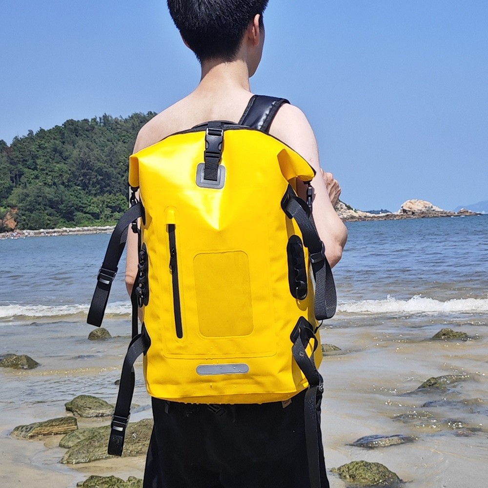 IPX6 Waterproof Dry Bag 30L--Roll Top waterproof backpack-- Boating & Kayak Accessories - Essentials for Camping Swimming Beach Fishing Rafting Travel - Black/Yellow/Green/White/Purple/Grey/Pink/Camo