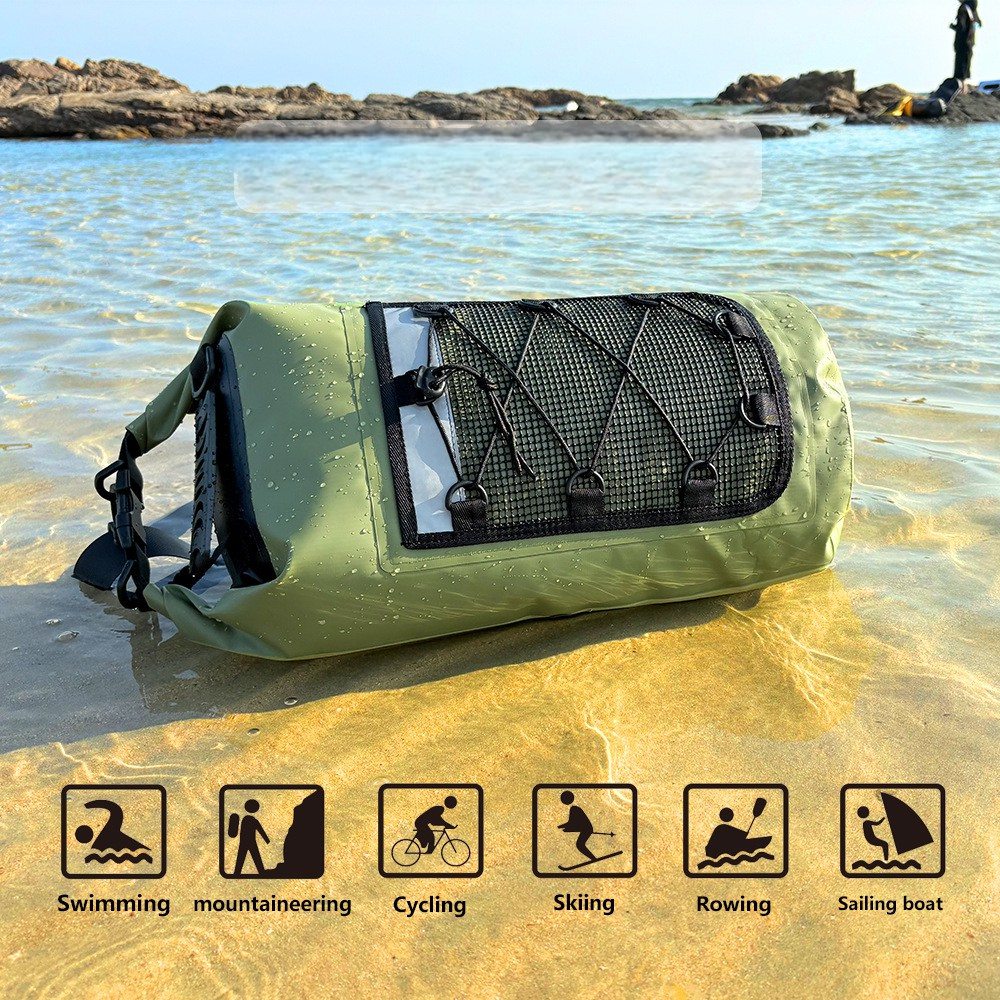 IPX6 Waterproof Dry Bag 10/20/30L-- -- Boating & Kayak Accessories - Essentials for Camping Swimming Beach Fishing Rafting Travel - Black/Blue/Yellow/Brown/Orange/Green/Gray