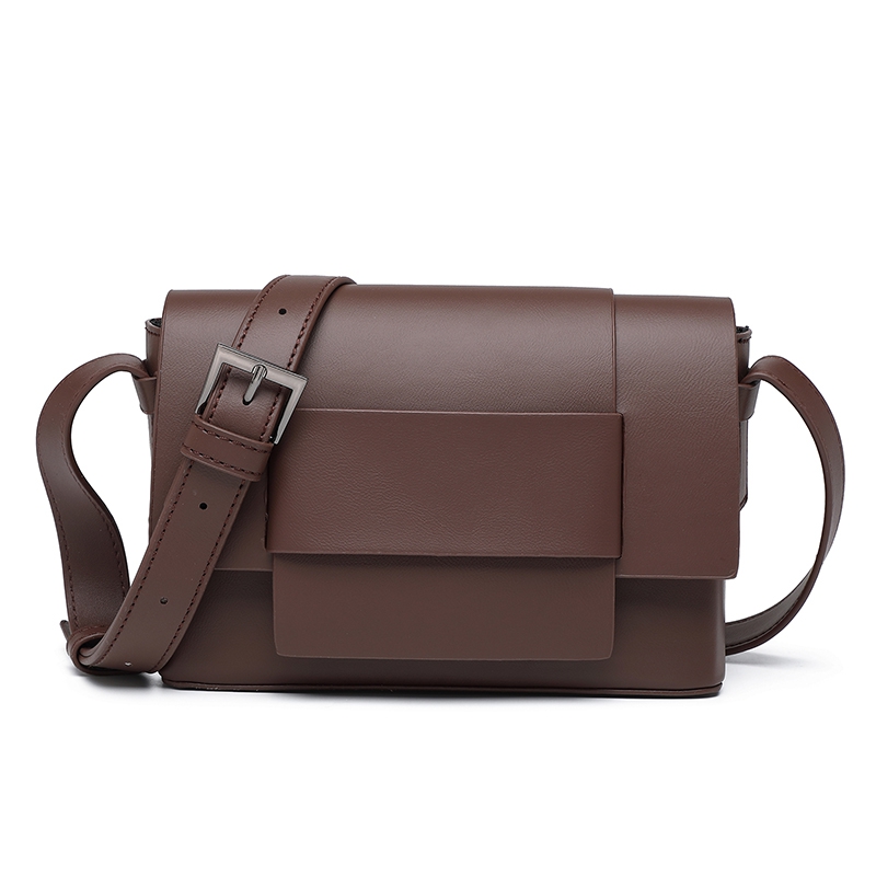 Minimalist PU Woven Look Flap Crossbody Messenger Shoulder Bag For Ladies | Dark Brown, Black, Camel, Beige, Light Nude